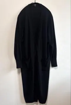 ユニクロUNIQLO UVカットスリットロングカーディガン黒 L
