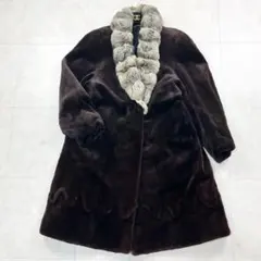 サガミンク シェアードミンク＆チンチラ ロングコート サイズF