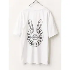 在庫処分SALE　ラビット ロゴ デザイン Tシャツ　プリント 白 L～LL