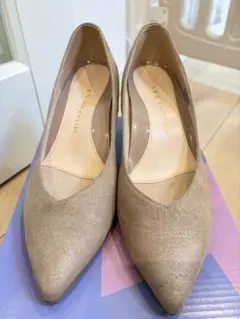 NEO RITHM ベージュ ポインテッドトゥ パンプス　23EE