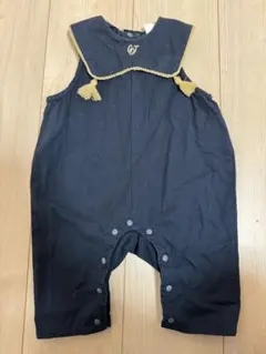 ネイビー 襟付きロンパース タッセル付き　cottoli