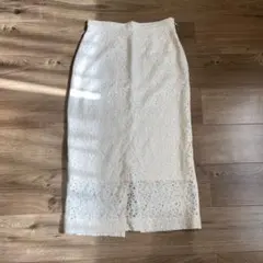 FRAMeWORK ロングタイトスカート 38 アイボリー レース