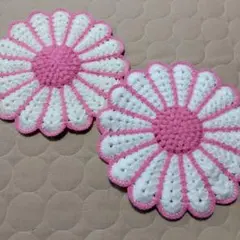 デイジー柄座布団（ピンク）