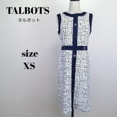 【a1814】TALBOTS 美品 ノースリーブ ストレッチ ワンピース XS