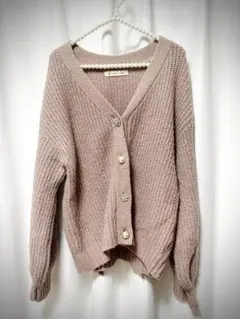 MAJESTIC LEGON くすみピンク カーディガン ニット