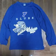NHブルース BLUES×バックスバーニー1994年製ホッケーTシャツL色ブルーのサムネイル