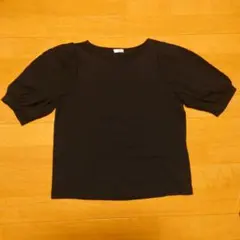 袖レース 半袖カットソー ブラックのサムネイル