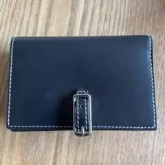 黒いレザー名刺入れ カードポケット付き
