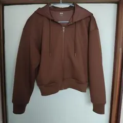 UNIQLO ユニクロ ドライスウェットフルジップパーカー ブラウン M