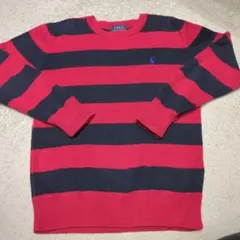 Polo Ralph Lauren 赤黒ストライプセーター 130