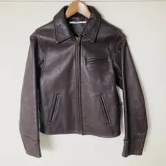 ヴィンテージ 牛革製 ジップアップ レザージャケット レディース