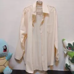 肩フラワーレースデザイン長袖シャツL/花柄 体型カバー カジュアルオフィス