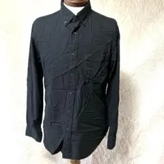UNIQLOユニクロ黒いボタンダウン長袖シャツブラックメンズMサイズ春夏用