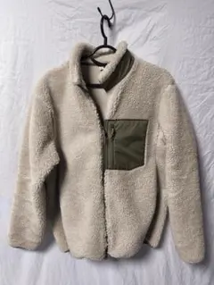 ユニクロ 防風アウターフリースジャケット アウター ベージュ メンズ L