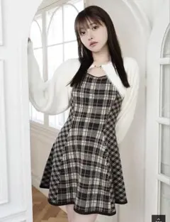 【人気】LIP SERVICE チェックワンピース