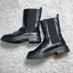 美品　グリーンレーベルリラクシング　サイドゴアブーツ　レザー　本革　23.5 M