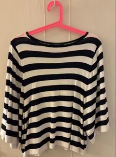 MaxMara ボーダー七分袖 薄手ニット