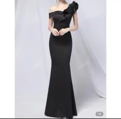 オフショルダー ブラック ロングドレス 二次会ドレス