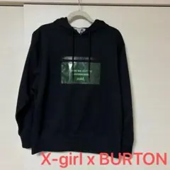 X-girl x BURTON フード付きパーカー ブラック