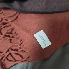 フリンジ付きマフラー ブラウンオレンジ