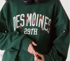 MONO-MART ロゴスウェット花柄　グリーン