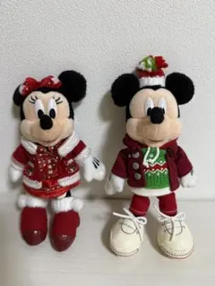 ミッキー ミニー　ぬいぐるみバッジ　クリスマスファンタジー 2016