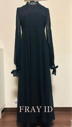 新品級　FRAY ID フライアイディ　ブラックロングワンピース