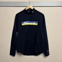 Champion チャンピオン ゴルフ モックネック 長袖Tシャツ ネイビー L