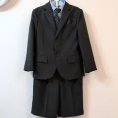 着用写真あり☆卒園式・入学式☆ダークグレー・ストライプ・スーツセット