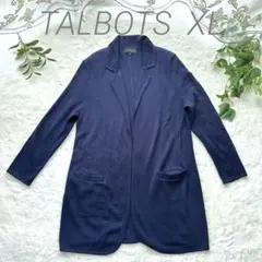 タルボット TALBOTS ニット ブルゾン ロング カーディガン 紺 XLのサムネイル