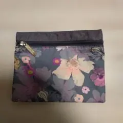 LeSportsac 花柄ナイロンポーチ グレー系