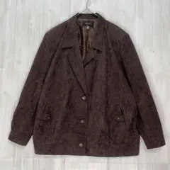 ミザール　オープンカラーシングルブルゾン　こげ茶　L