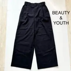 BEAUTY&YOUTH ワイドパンツ M ネイビー 濃紺　ビューティ&ユース
