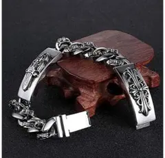 クロスブレスレット ホワイトメタル メンズ ブレス クロス 十字架