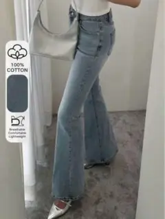 SHEIN DAZYストレッチスリムフィット フレア デニム パンツ