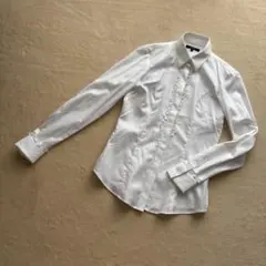 値下げ❣️未使用T.M.LEWIN コットン100%フリル付きシャツ 長袖