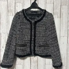 メトリーゼ　ノーカラージャケット ツイード