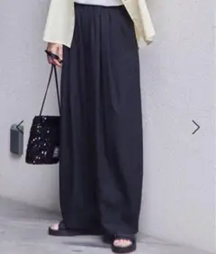 【新品】イージーケア•接触冷感　ボリュームギャザーイージーパンツ プラスサイズ
