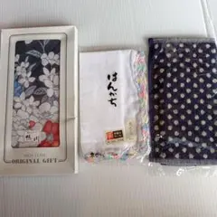 ハンカチ/ガーゼハンカチ2枚/タオルハンカチ 1枚/新品未使用