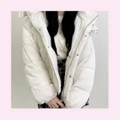 INGNI ホワイト フード付き ダウンジャケット