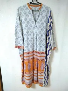 MALAIKA　プリント柄長袖ワンピース