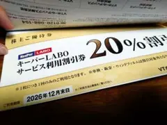 VTホールディングス 株主優待券 キーパーラボ★20%割引券など4枚組1冊のサムネイル