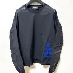 【新品】DSQUARED2 編み込みブラックロンTシャツMディースクエアード