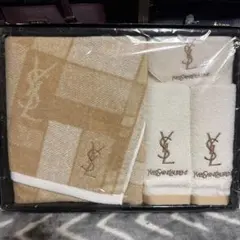 B*u様 【新品未使用・箱付き】イヴサンローラン 綿毛布 2枚セット YSL