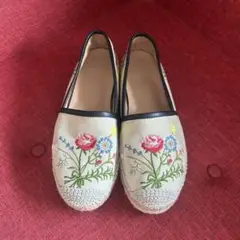【良品】CHIAKI KATAGIRI☆刺繍エスパドリーユ スリッポン