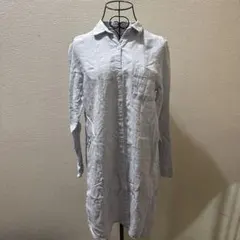 無印良品　リネン　長袖　シャツワンピース