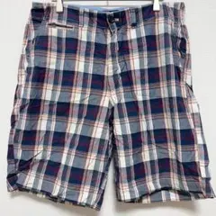 チャップス ハーフパンツ チェック 34 紺白赤 綿 旅行 短パンのサムネイル