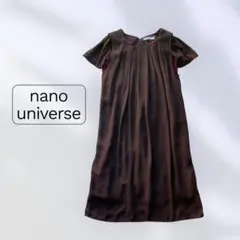 ナノユニバース　ワンピース　ドレス　シフォン　半袖　ノースリーブ　2way　茶系