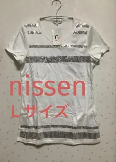 nissen スパンコールロングカットソー　未着用タグ付き　オフィスカジュアルのサムネイル