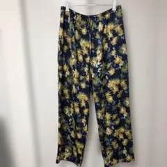 花柄ワイドパンツ ネイビー・イエロー・ブルー